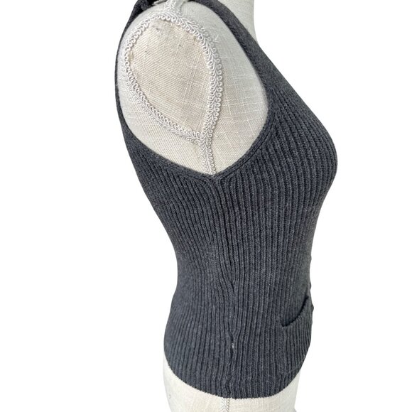 Brandy Melville Womens Ribbed Knit Button-Up Vest S - Picture 5 of 10